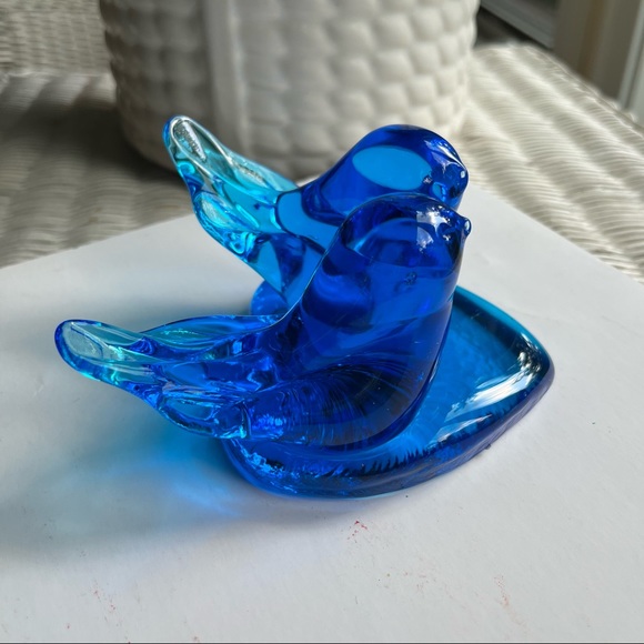 1989 Leo Ward Blue Bird of Happiness Glass Figurine - Picture 4 of 7